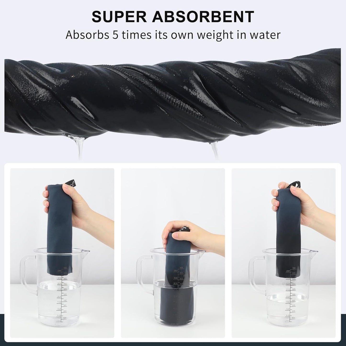 Rainleaf Microfiber Towel - Quick Dry, Super Absorbent & Ultra Compact | Ideal for Travel, Gym & Camping