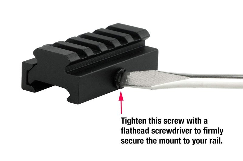 Monstrum Tactical Low Profile Picatinny Riser Mount with Quick Release, for Red Dots, Scopes, and Optics (0.5 inch H x 2.5 inch L)