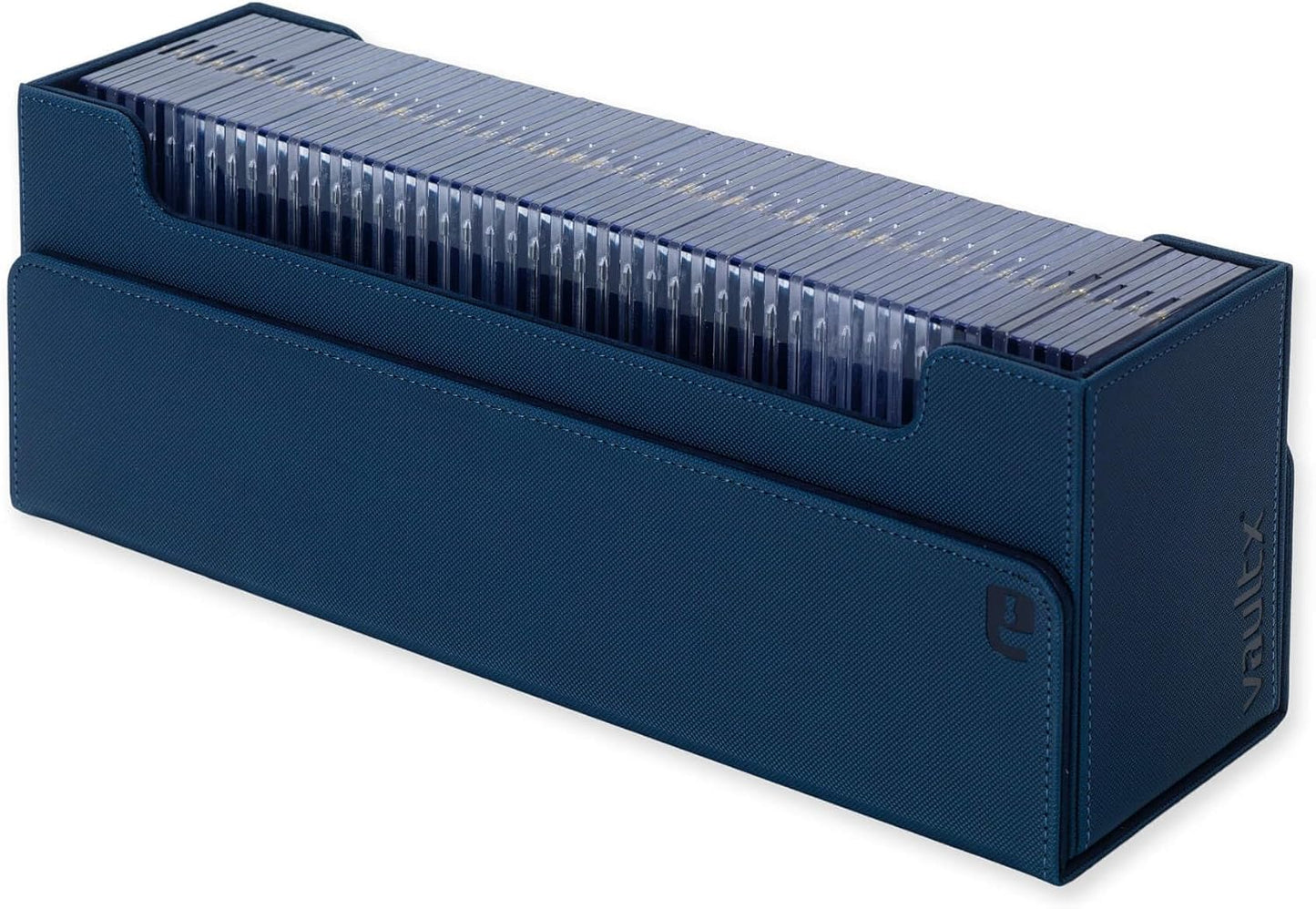 Vault X Trading Card Storage Box - Premium Exo-Tec Material, Detachable Magnetic Lid & Dividers | Blue