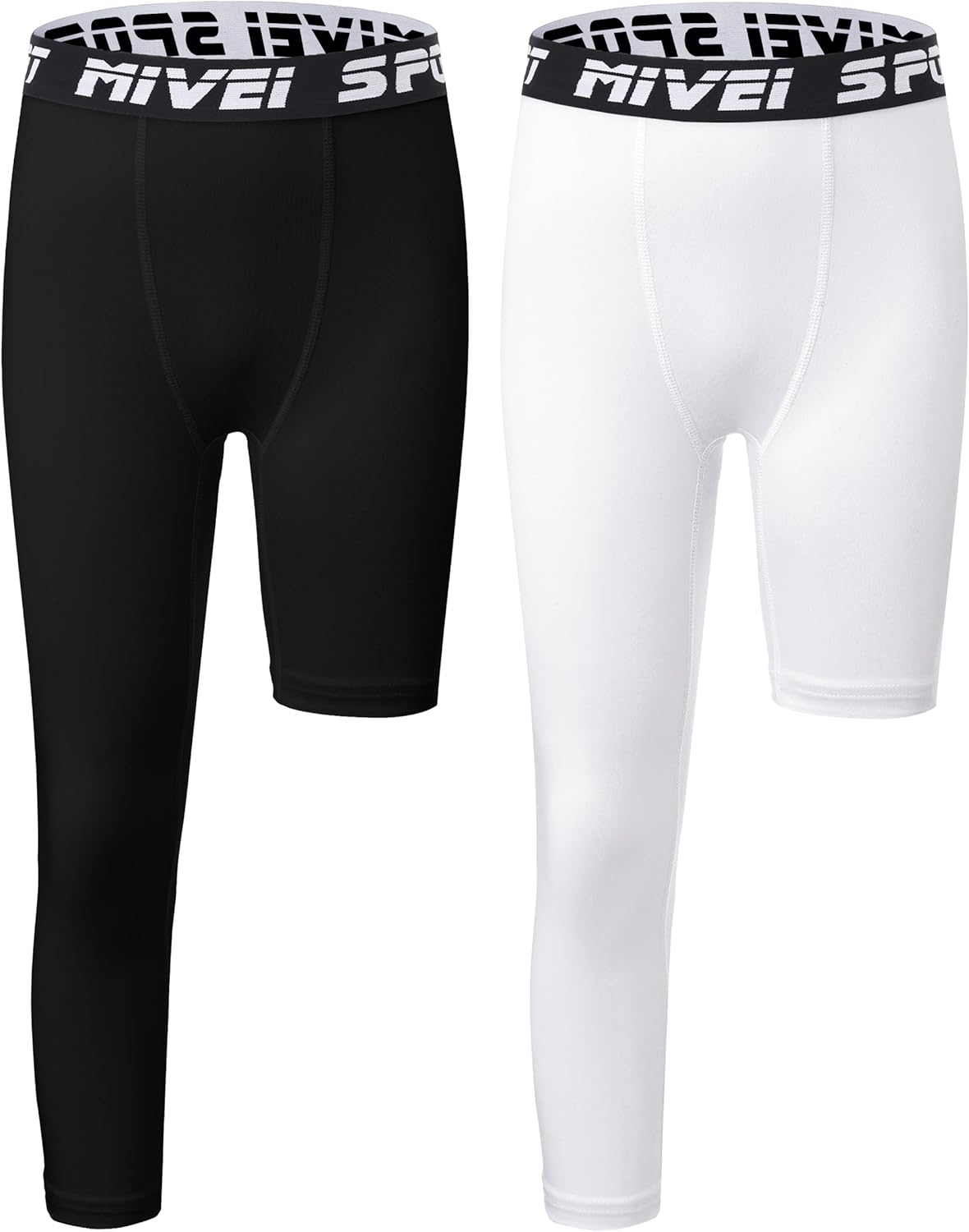 MIVEI Youth Boys Compression Leg Sleeve - 3/4 Basketball Tights for Active Kids | Stylish & Comfortable