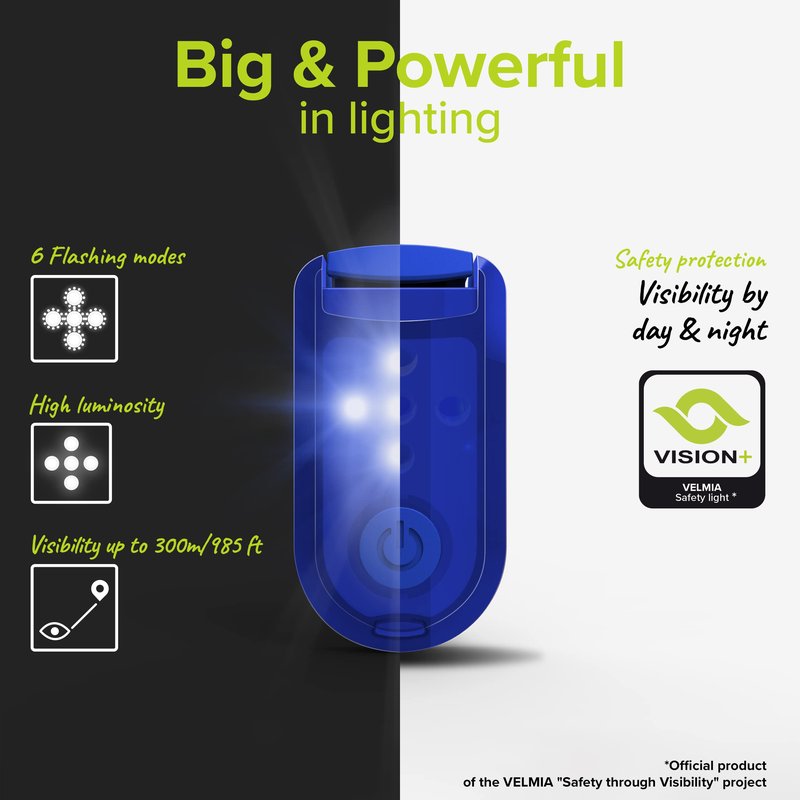 VELMIA Running Light for Runners (2 Pack) for Maximum Safety Through Visibility I Clip On Strobe & Reflective Gear - Dogs, Walking, Bike Taillight, Stroller