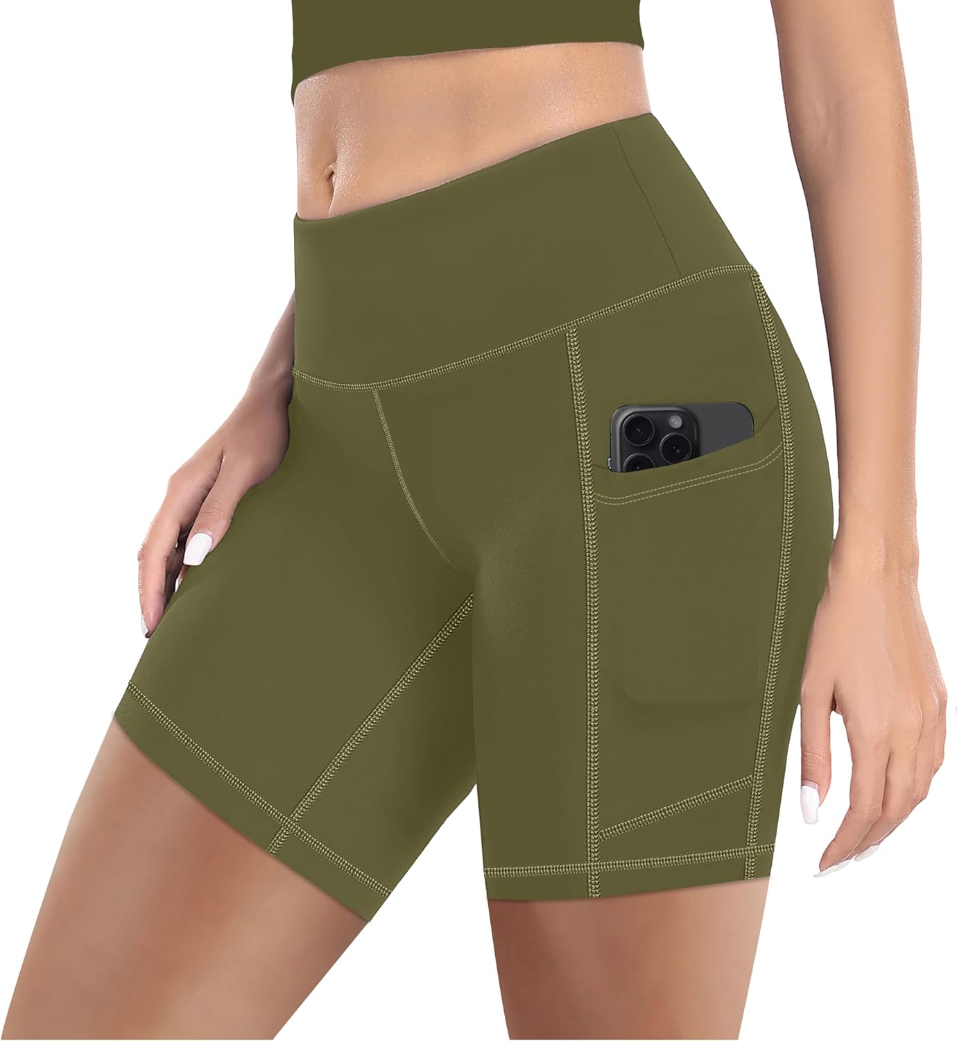 MIRITY High Waist Biker Shorts for Women - Buttery Soft Yoga Shorts with Pockets | Single Pack