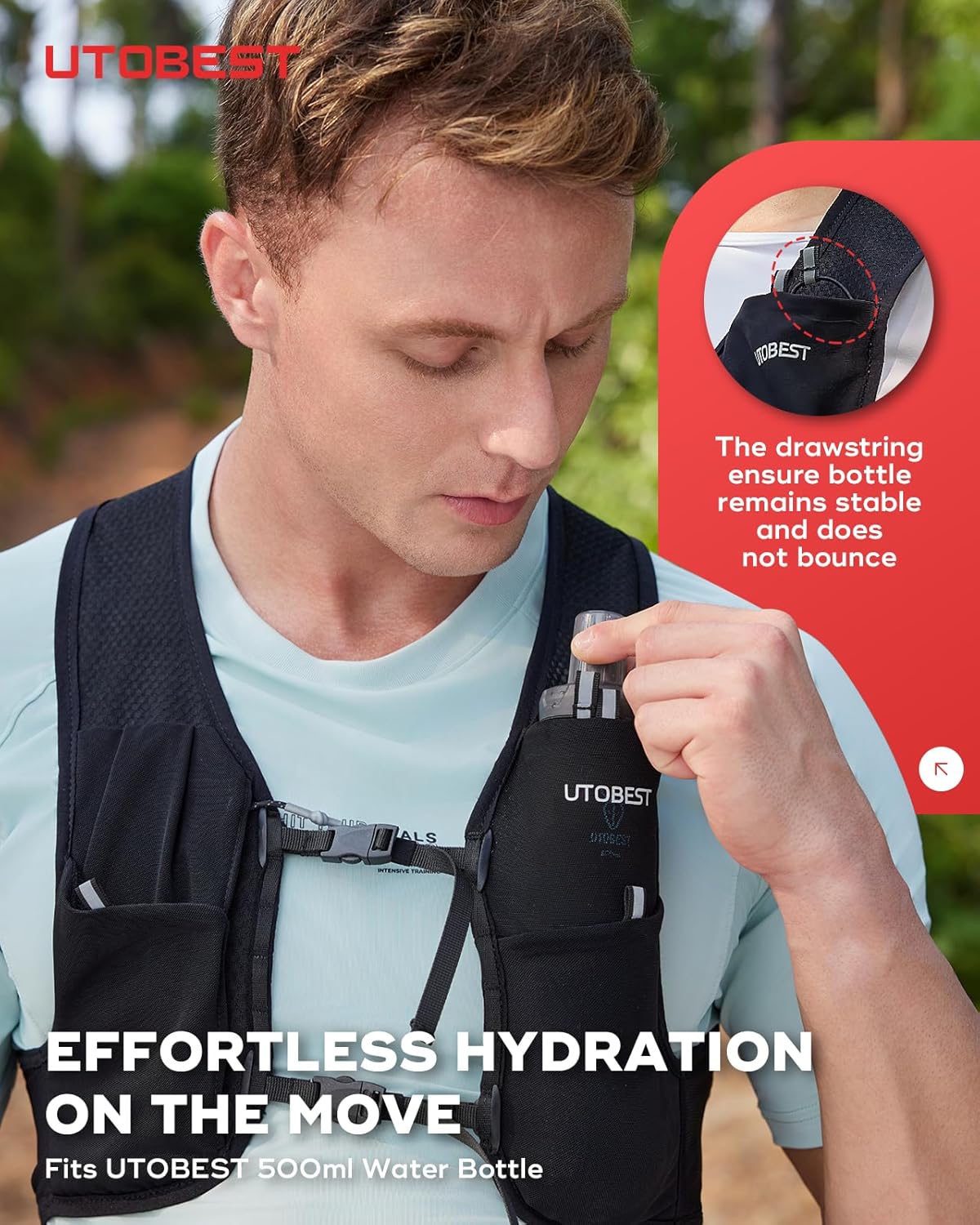 UTOBEST Hydration Vest - Ultra-Light Reflective Running Gear for Trail Hiking & Jogging