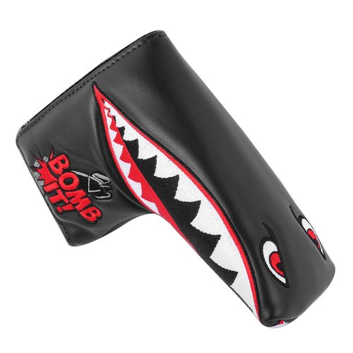 SHABIER Black Golf Blade Headcover with Tiger Shark Design for Golf Putter Club