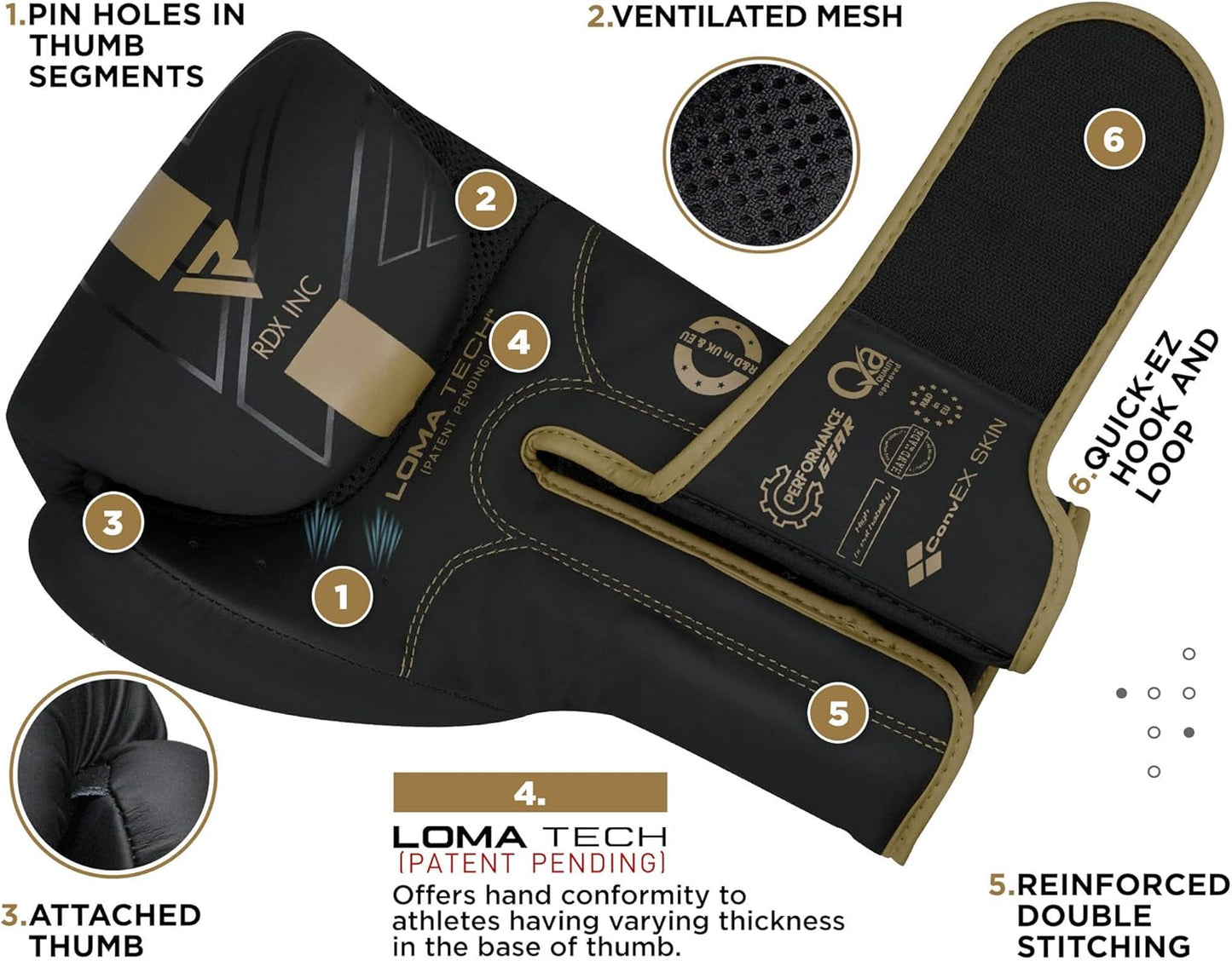 RDX Boxing Gloves - Pro Training Sparring | Maya Hide Leather for Muay Thai & MMA | Ventilated Palm, 8-18 Oz Options
