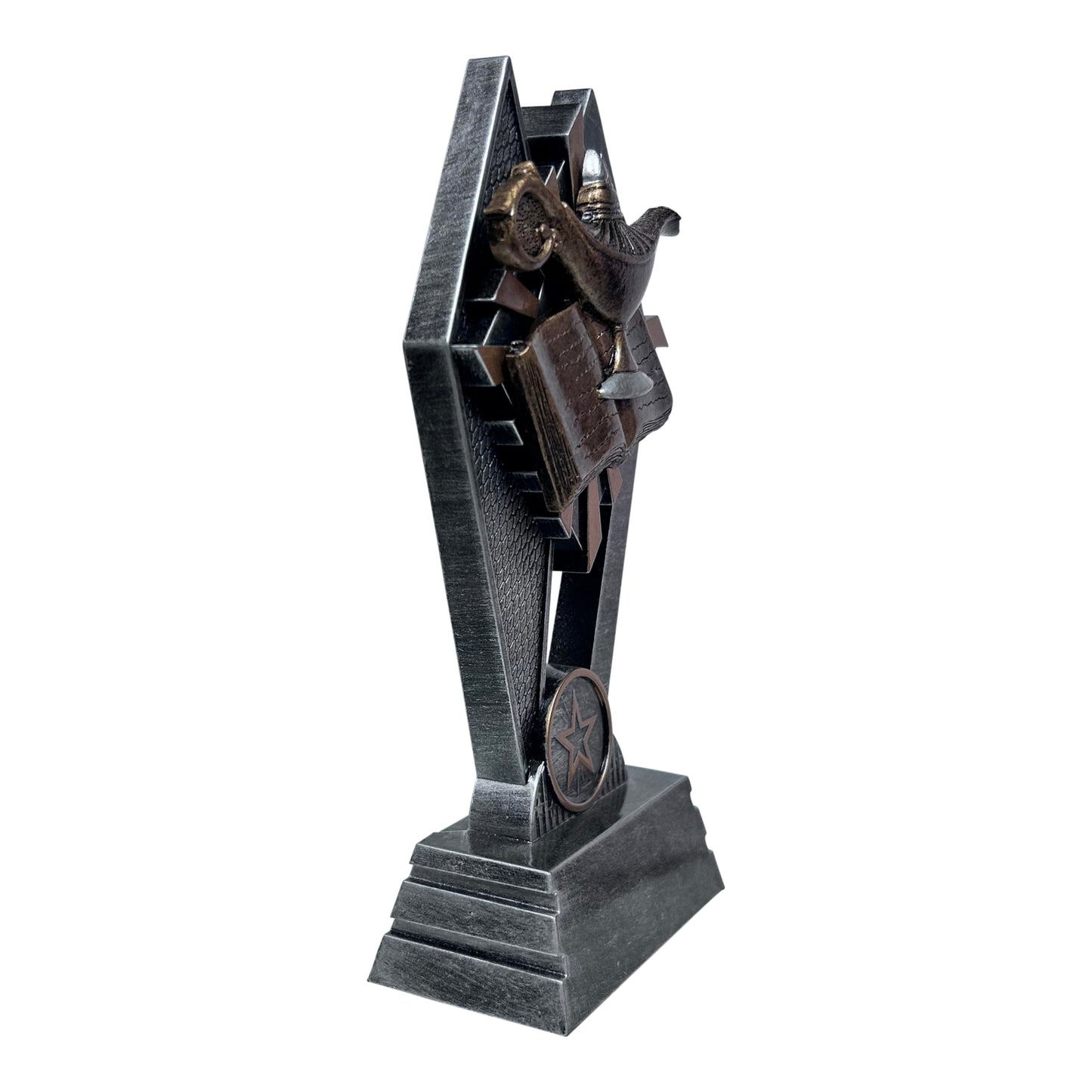 Express Medals 1 Pack of 7 Inch Tall Sun Ray Lamp of Knowledge Scholastic Book Trophy Awards Boys Girls Mens Women Youth Team Trophies Award Tournament Champion Winner Event Prize Gift SR109