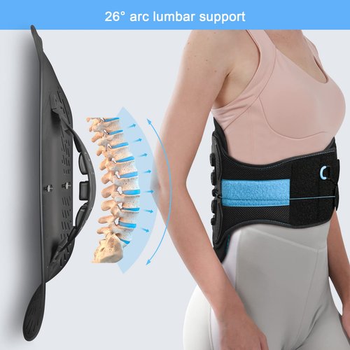 LSO Back Brace with Maximum Decompression Plate,Adjustable Arch Back Support,Dual Pulley System Lumbar Support Belt for Herniated Disc,Spine Stenosis,Sciatica,Scoliosis(L/XL fit belly 33.75-47")
