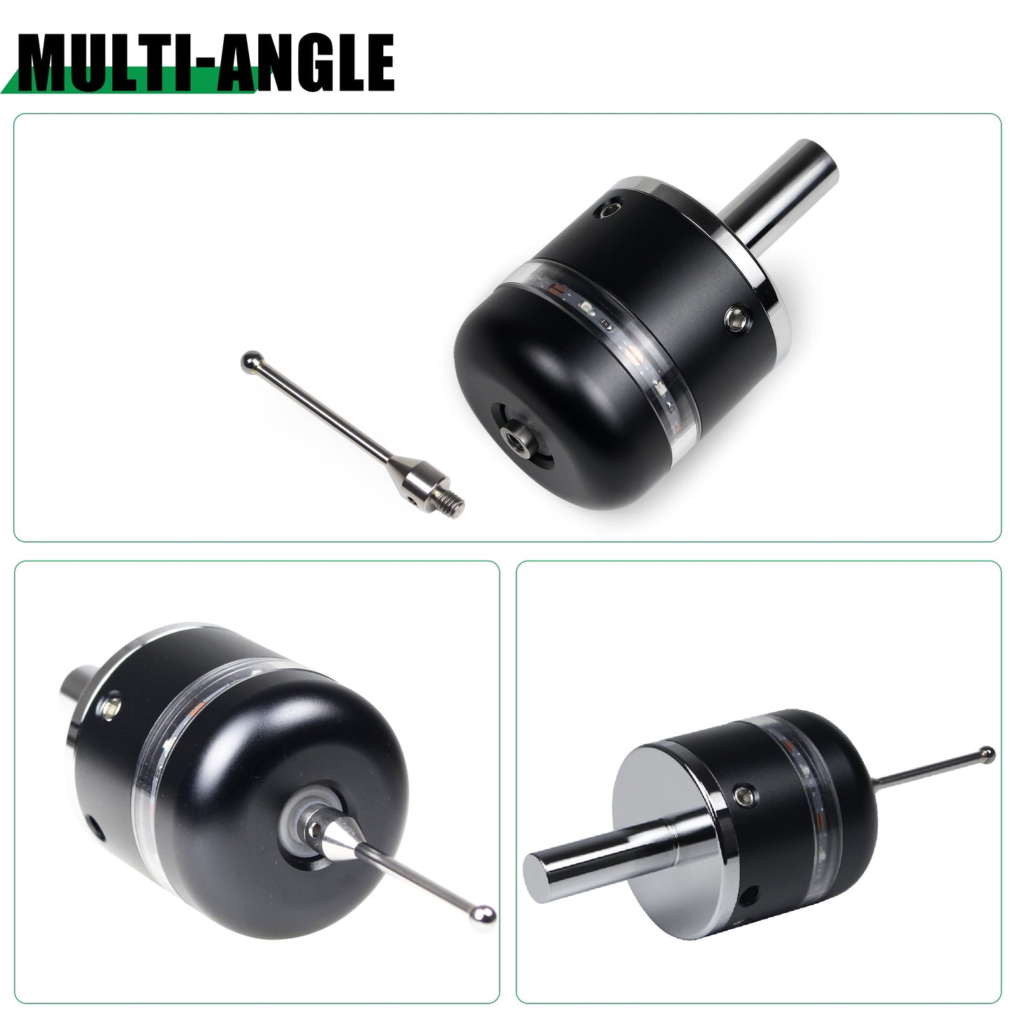 YIDOFENG 3D Touch Probe Edge Finder Trigger Finder,X Y Z Axis Measurement Centering Rod for Metals, Not Support the Detection of Insulation Materials and Insulating Spindle (Green light)