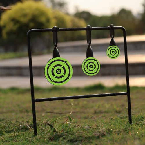 STRONCHUANStronchuan Bb Gun Target, for Backyard, Bb Gun Metal Target, Automatic Reset, Round, Iron, Portable Design (Round)