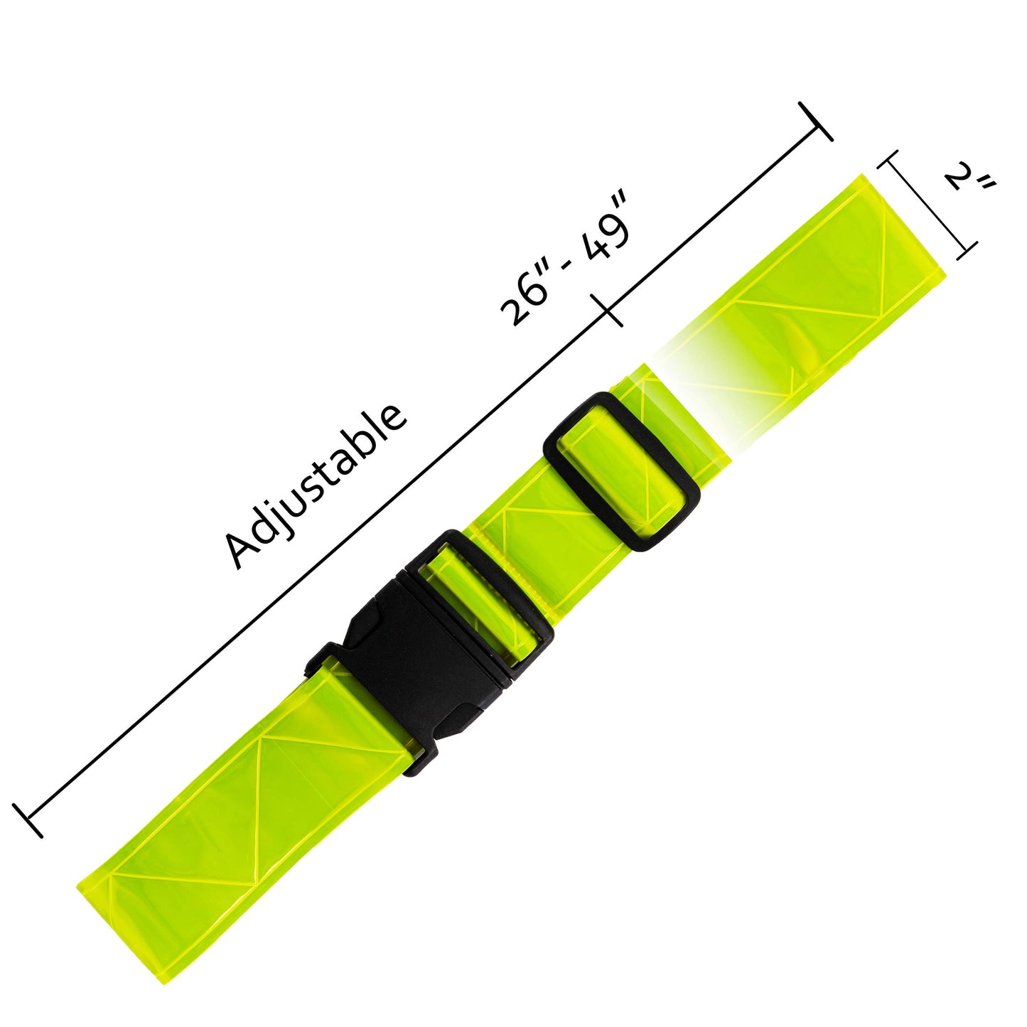 DASHGLOW - 4 Pack - Reflective Glow Belt Safety Gear, Pt Belt, For Running Cycling Walking Marathon Military.