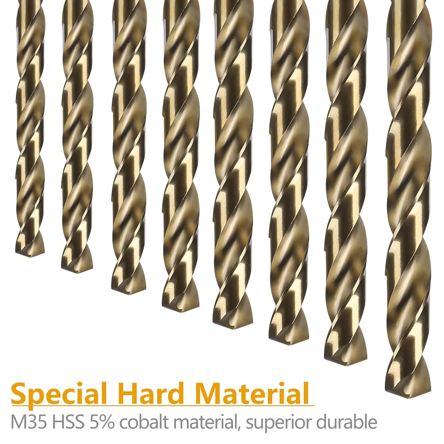 29-Piece High Speed Steel Drill Bit Set with Metal Indexed Case - 135° Tip for Wood, Plastic & Stainless Steel