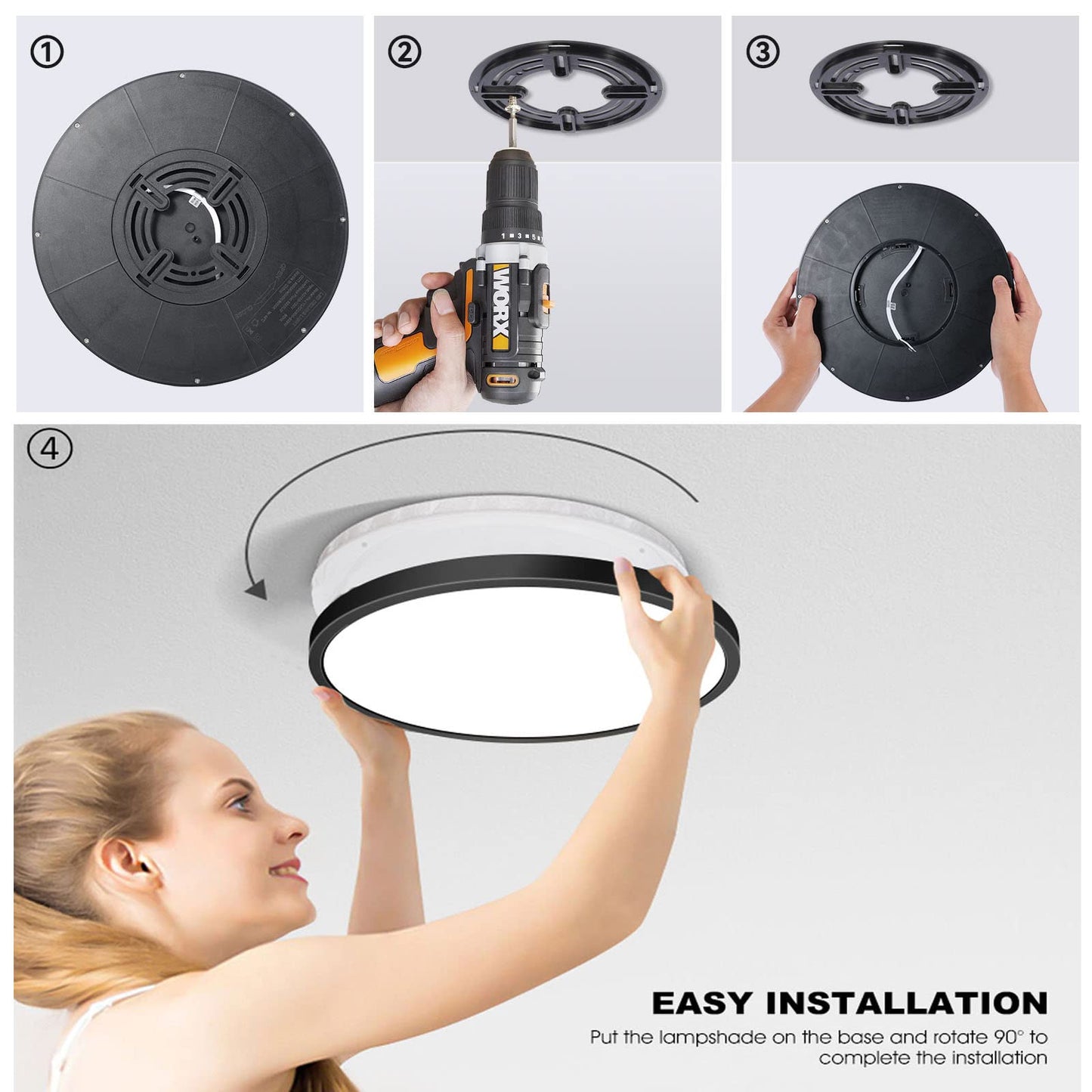 8Pack 12Inch 3200LM LED Flush Mount Ceiling Light,28W White 6000K,120V Slim Surface Mount Ceiling Light Fixture for Kitchen Bedroom Living Room