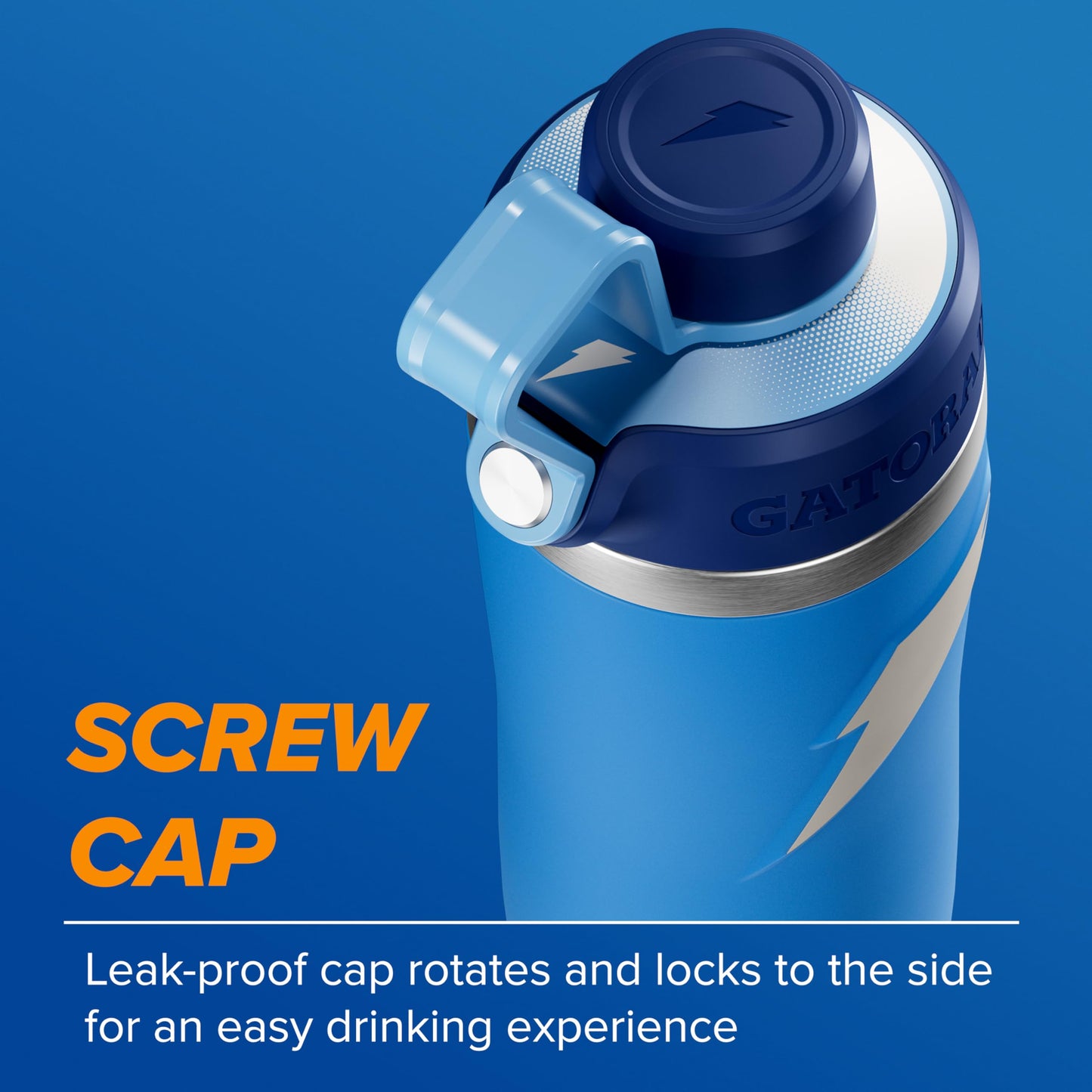 Gatorade 'Overtime' 22oz Stainless Steel Water Bottle, Twist Cap, Royal Blue/Navy