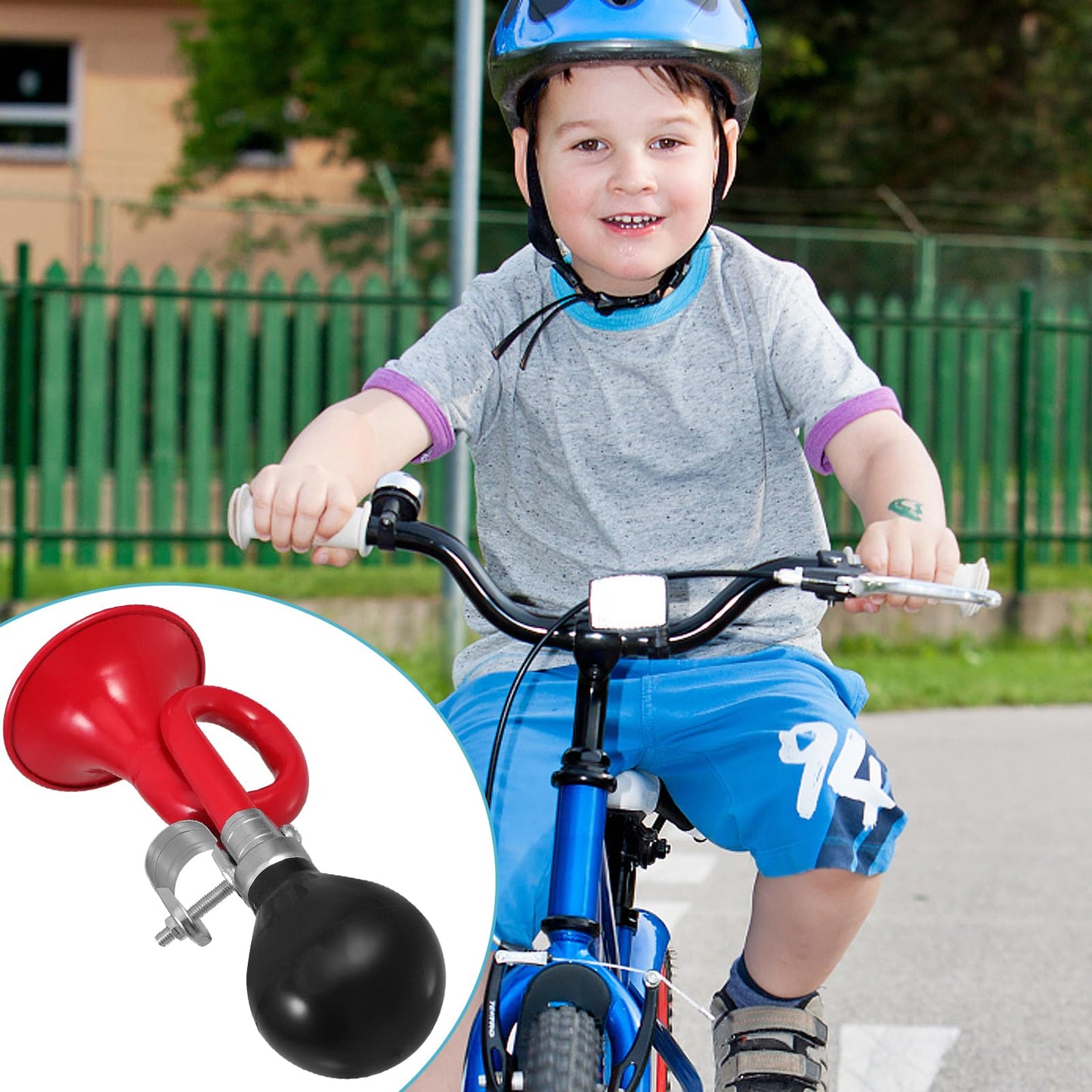 POPETPOP Bike Horn for Adults Manual Bicycle Bell with Crisp Sound Portable Handlebar Bike Accessory for Mountain Road Urban Bikes and Scooters 1 Pack