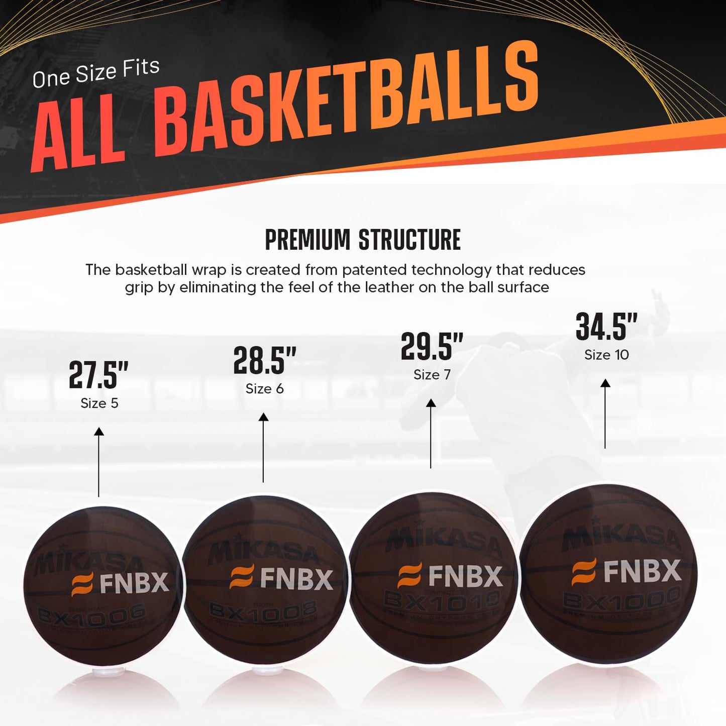 FNBX Dribble Cap - Basketball Cover to Eliminate Grip While Dribbling - Improves Ball handling, Control and Focus - Stretchy Material to fit Most basketballs - Basketball Training aid