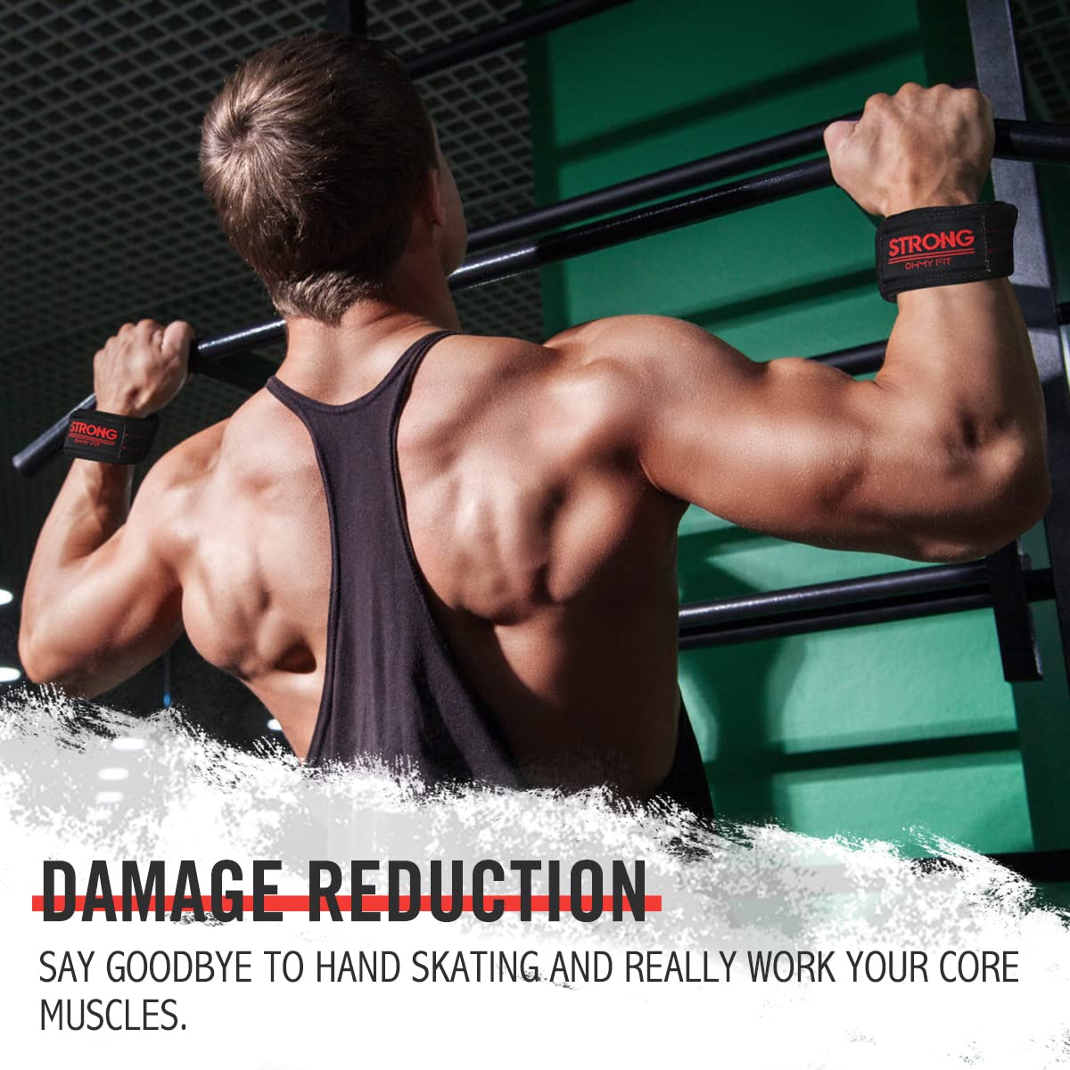 OHMY FIT 24" Padded Cotton Power Grip Straps - Versatile Gym Lifting Straps for Weightlifting, Deadlifting & Strength Training - Durable Wrist Lifting Straps for Men & Women - Gym Workout Grip Straps