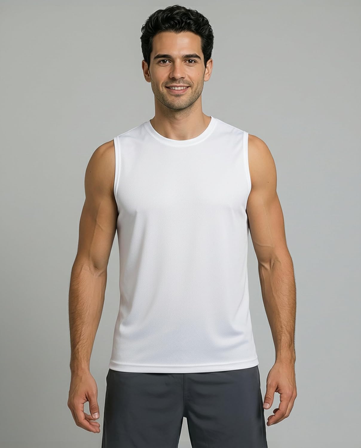 Real Essentials Men's Mesh Active Athletic Tech Tank Top - 5 Pack for Workout & Training | Big & Tall Available