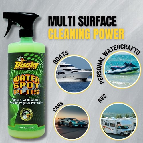 Ducky Products Water Spot Plus - Exterior Detailing Spray with Wax for Boat, Car & RV | 32 oz