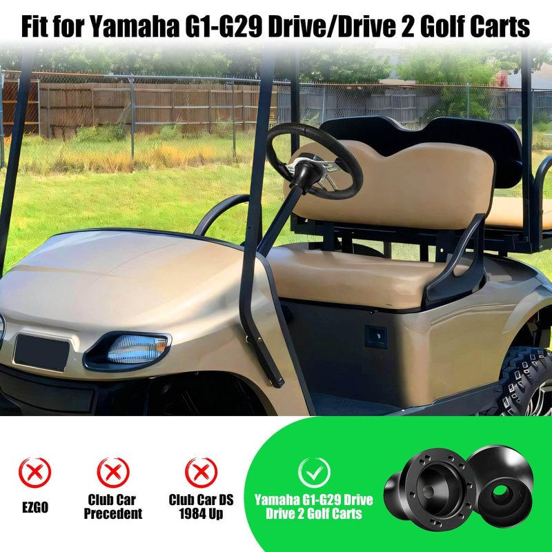 Yamaha Golf Cart Steering Wheel Adapter for Yamaha G1-G29 Drive/Drive 2 Golf Carts, Fits for 5-6 Holes Golf Cart Steering Wheel Black