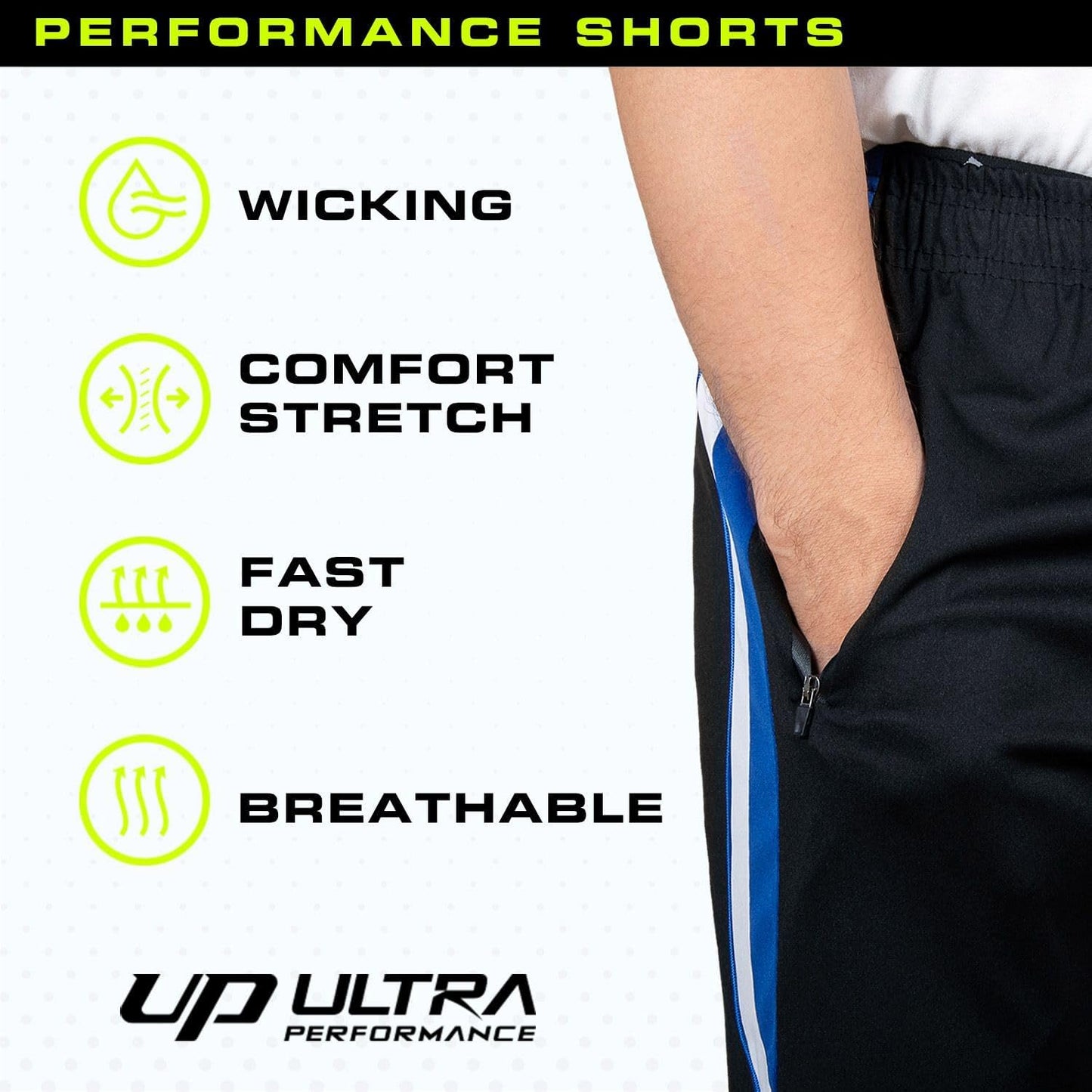 Skiennix Men's Athletic Running Shorts - Ultra Performance 5 Pack with Zippered Pockets | Loose Fit Gym Wear