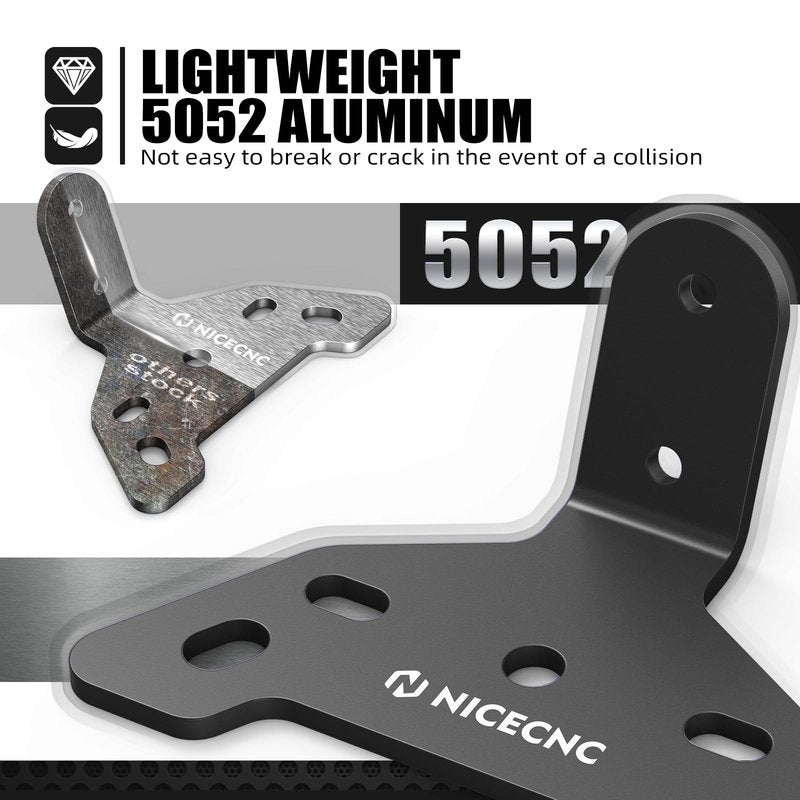 NICECNC Motorcycle License Plate Bracket Holder & Tail Light Mounting Bracket Compatible with Surron Light Bee X/S/L1E Segway X260/X160, Adjustable Rear License Plate Mount, Black