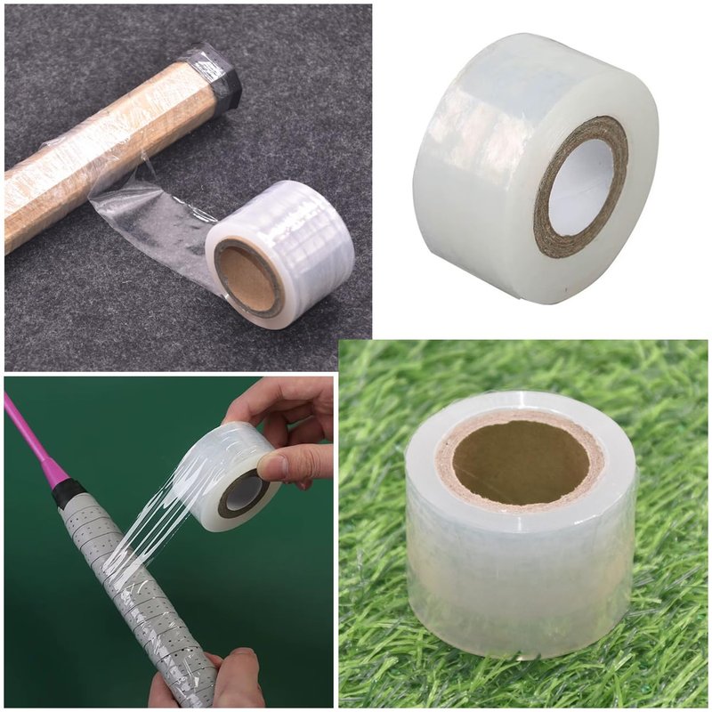 SquEqu 2 Set Tennis Racket Grip Tape Racquet Overgrip Soft Foam Wrap with Clear Waterproof Film Protector Tapes for Racquetball Rackets Pickleball Squash Badminton Hunting Hockey Baseball Fishing Rod