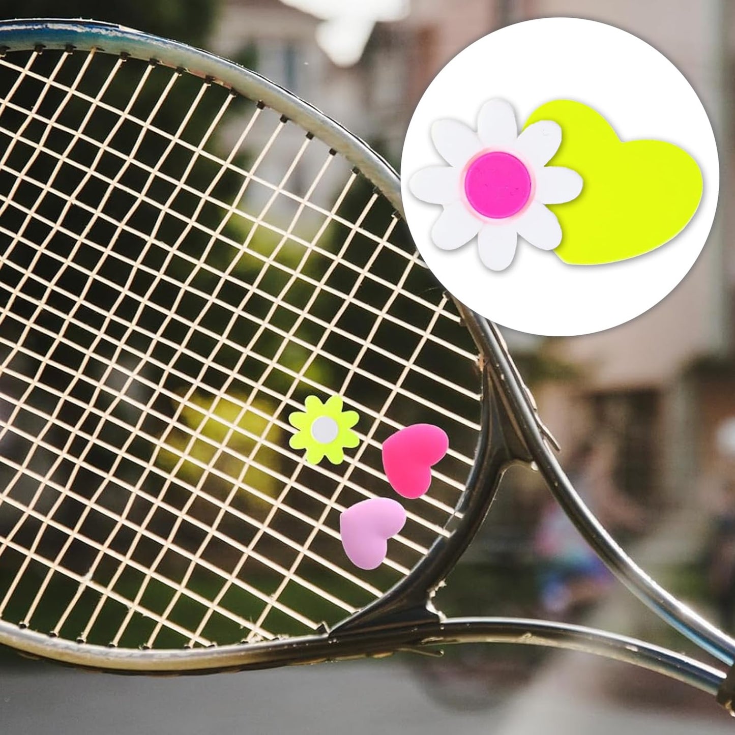 LINYUEARUI Tennis Dampener, Flower Shaped Shock Absorber for Vibration & Noise Reduction, 10-Pack Soft Silicone Vibration Dampeners for Better Feel and Control, Pro Tennis Gear Accessories