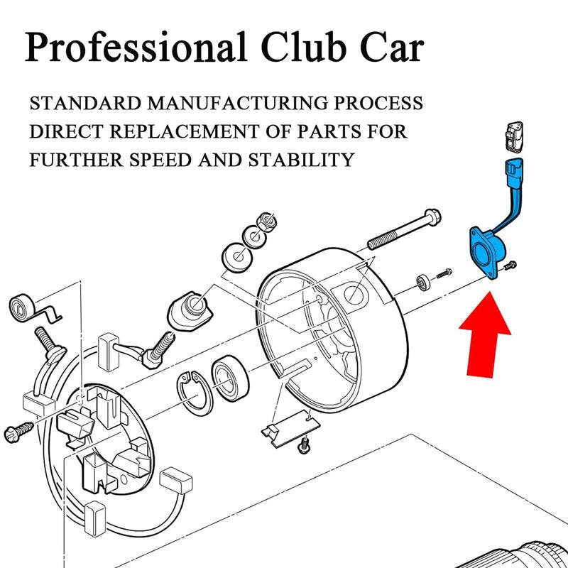 10L0L Club Car Speed Sensor, Speeded-up 10km/h IQ High Speed Motor Magnet DS 2008-up/Precedent 48V Electric Golf Cart Sensor