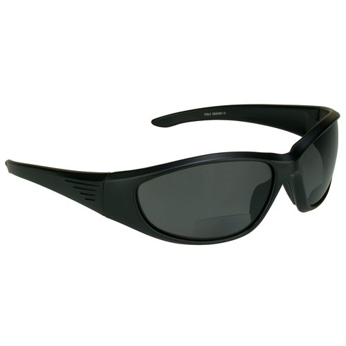 proSPORT Polarized Bifocal Sunglasses Readers for Men Women Full Sport Wrap Frame Fishing Boating Beach Matte Black Smoke +2.50 Anti Glare Lenses