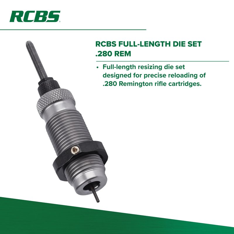 RCBS Full-Length Die Set .280 Rem, Reloading Die Set for Full-Length Sizing of .280 Remington