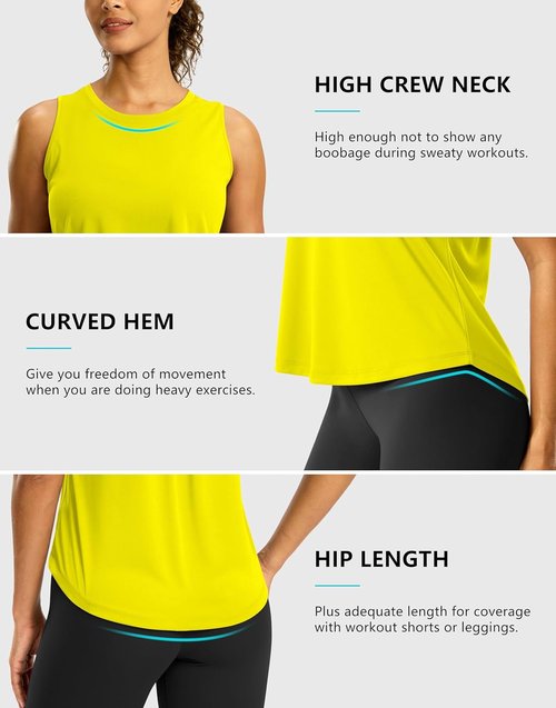 G Gradual Workout Tank Top - Women's Sleeveless Athletic Yoga Shirt | Quick-Dry High Neck for Running & Tennis