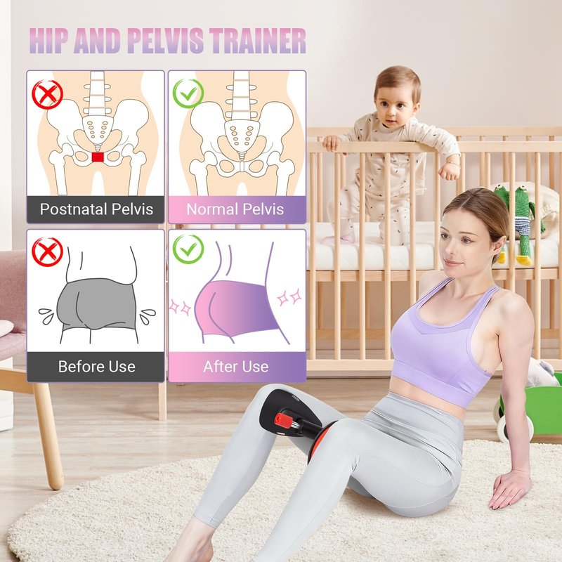 Thigh Trainer for Women, 15-70LB Adjustable Resistance Inner Thigh Exerciser for Pelvic Floor Muscle Repair, Thigh Workout Kegel Exercise Equipment for Shaping, Yoga & Weight Loss at Home Gym -Black