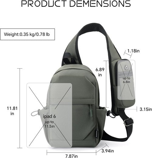 BIRDDIE Anti-Theft Crossbody Sling Bag - Versatile Casual Shoulder Backpack for Hiking & Travel