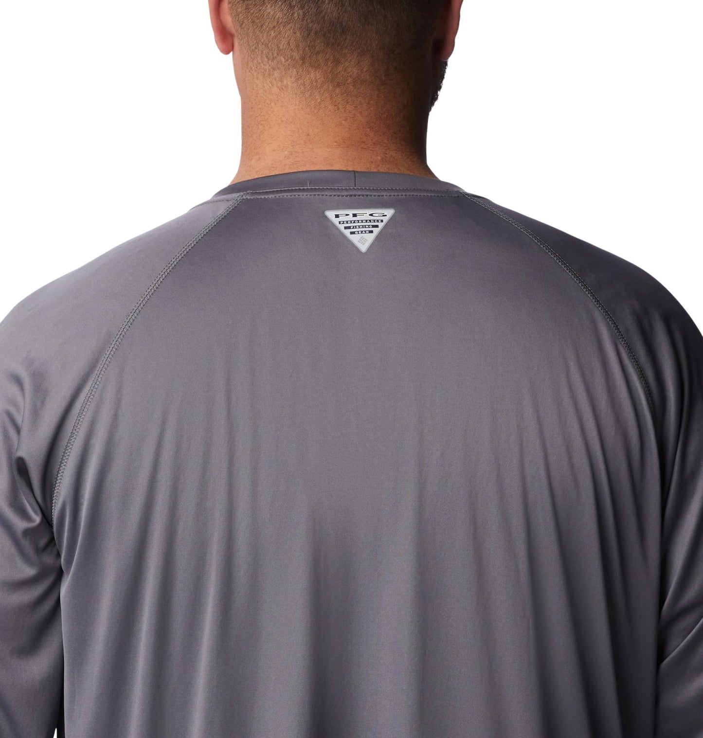 Columbia Men's PFG Terminal Tackle Long Sleeve Fishing Shirt, City Grey/Black Logo, 3X