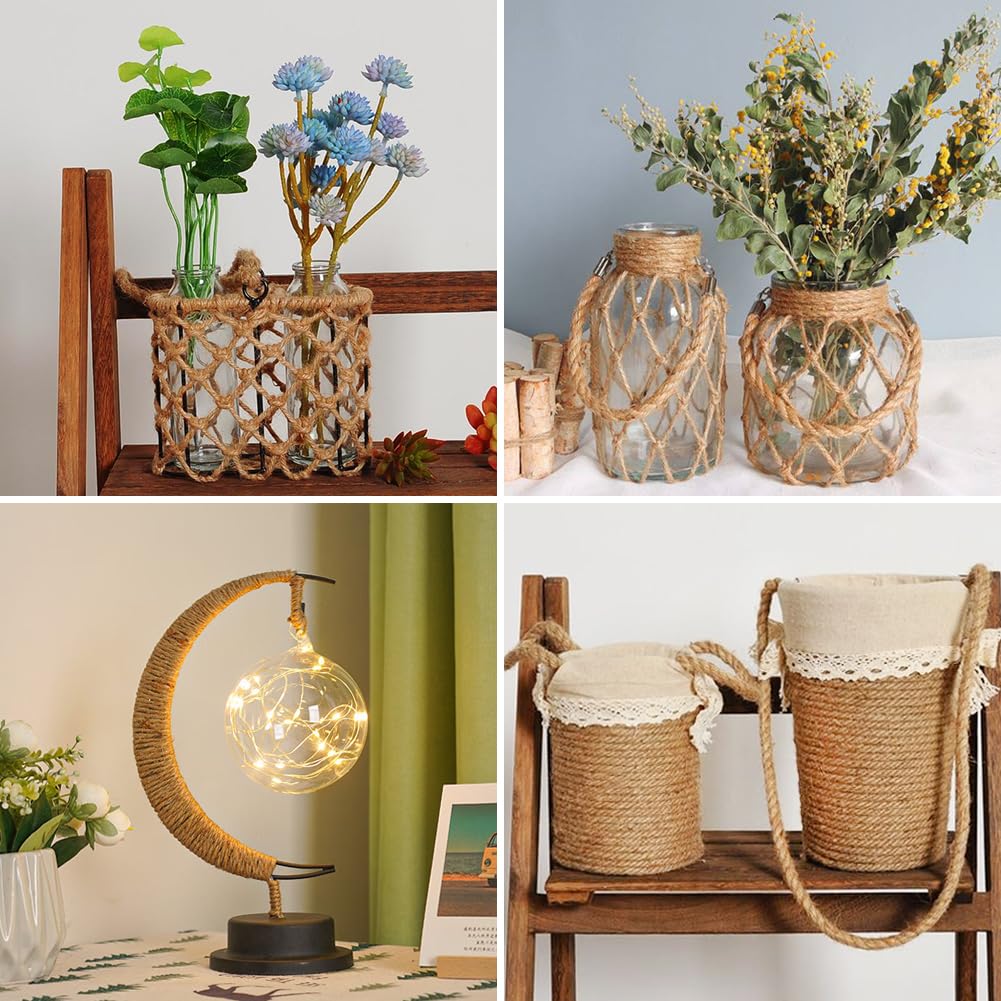 Vivifying 6mm Jute Rope, 50 Feet Strong Natural Jute Twine for Crafts, Cat Scratching Post, Garden Plants, Bundling and Hanging (Brown)