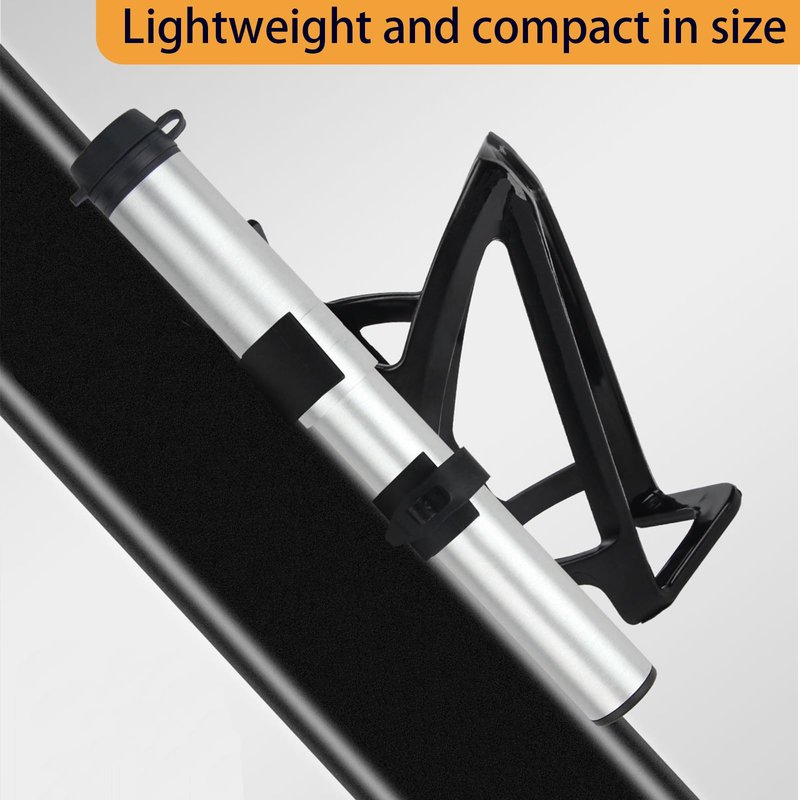 RidingRush Mini Bike Hand Pump, Portable Bicycle Tire Pump with Aluminum Alloy Body, Presta & Schrader Valve Compatible, Compact Manual Pump for Road, Mountain & E-Bike Use