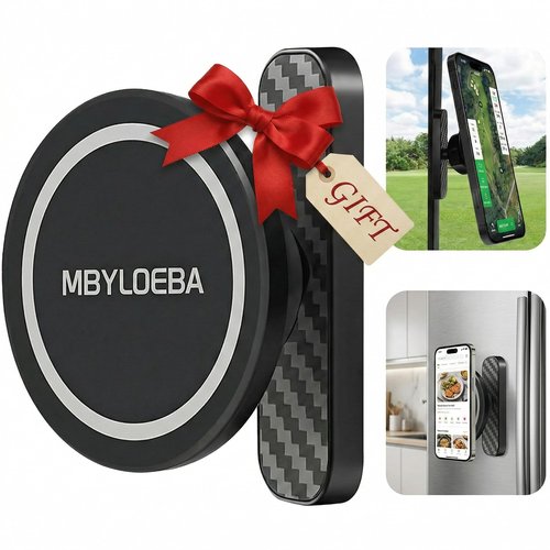 MBYLOEBA Magnetic Golf Cart Phone Holder & Gym Mount - N52 Strong Magnet for Any Metal Surface, Versatile Golf Cart Accessories, Birthday Gifts for Men Husband, Fits MagSafe iPhone 17-12 (Black)