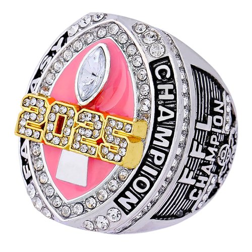 noblehead 2025 Fantasy Football Championship Ring Heavy FFL Champion Trophy Ring Award Trophy for Fantasy Football League Winner (Size 8)