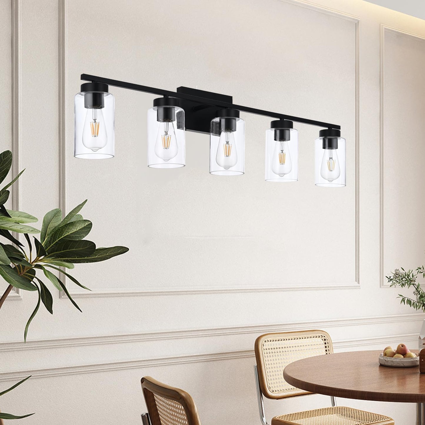 Modern 3-Light Bathroom Vanity Light in Brushed Gold with Clear Glass Shades