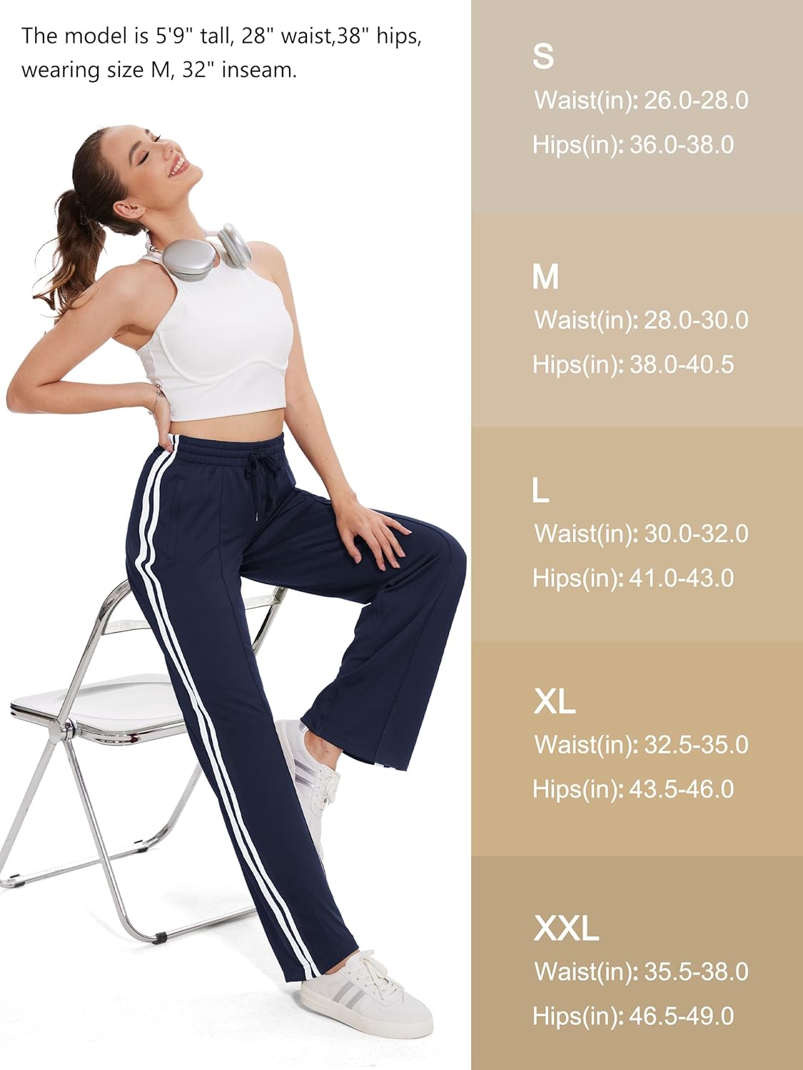 Tapata Women's Track Pants - Loose Straight Leg Jogging Sweatpants for Athletic Comfort | Multiple Inseams