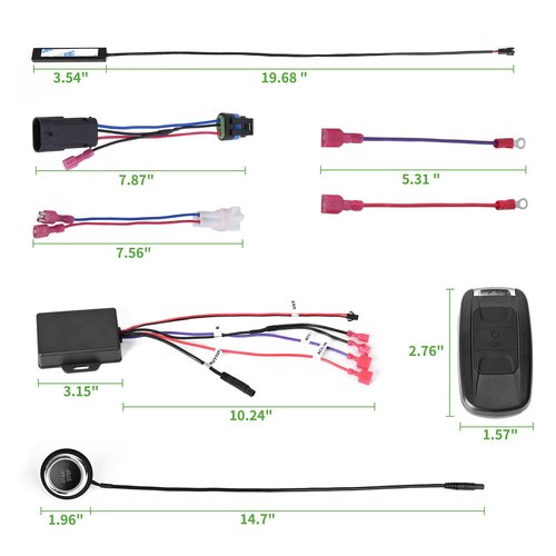 10L0L Golf Cart Keyless Ignition Switch with Remote Control for Yamaha G22 / G29, EZGO TXT, Club Car DS/Precedent 20-80V Electric Golf Carts