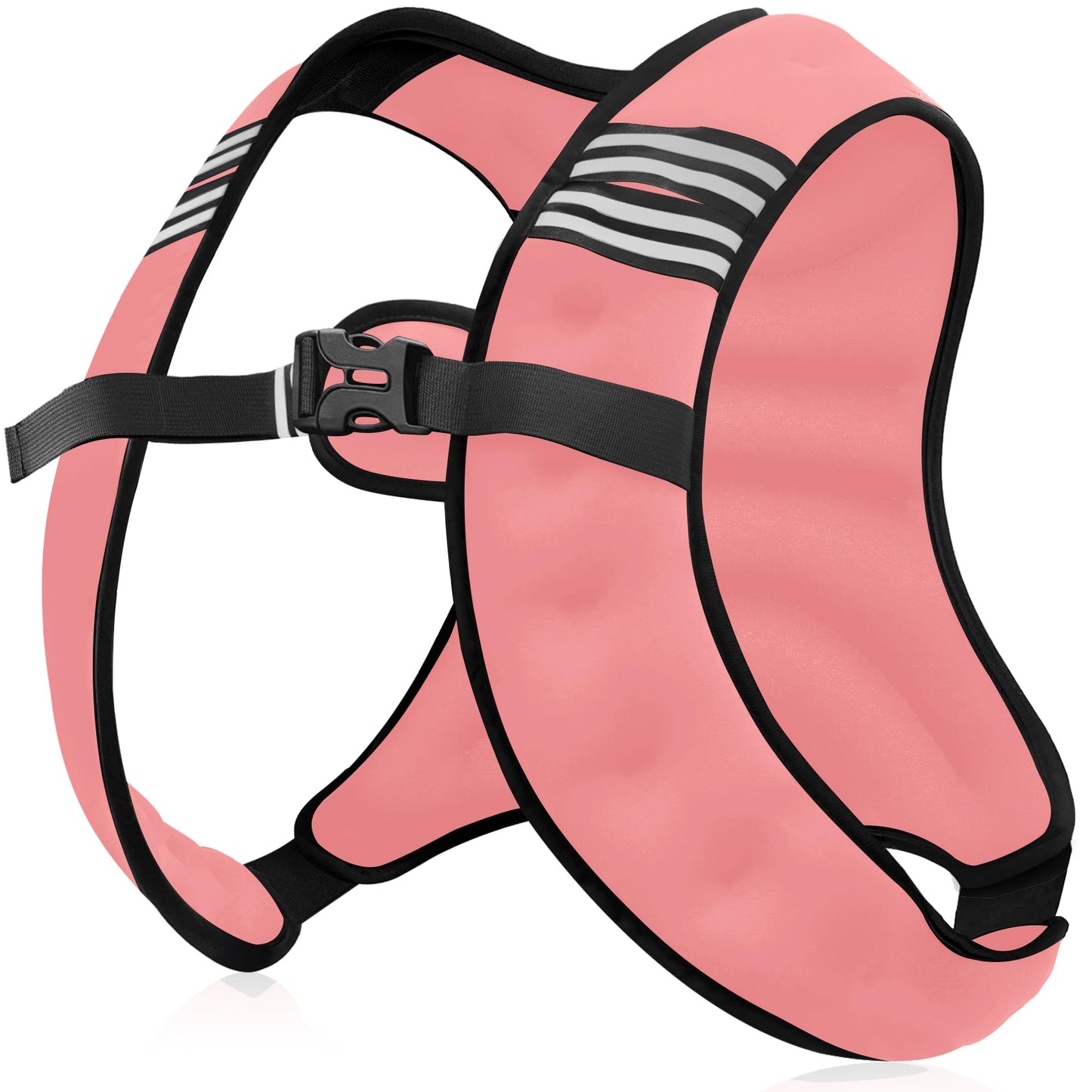NATURELUX Weighted Vest with Reflective Stripe and Adjustable Buckle Straps, Pastel Pink, 5 lbs