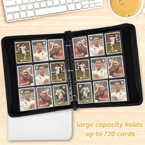 GERMUN 9 Pocket Card Binder - Premium Zip Trading Card Album for MTG, TCG & Sports Cards | 720 Double-Sided Pockets (White)