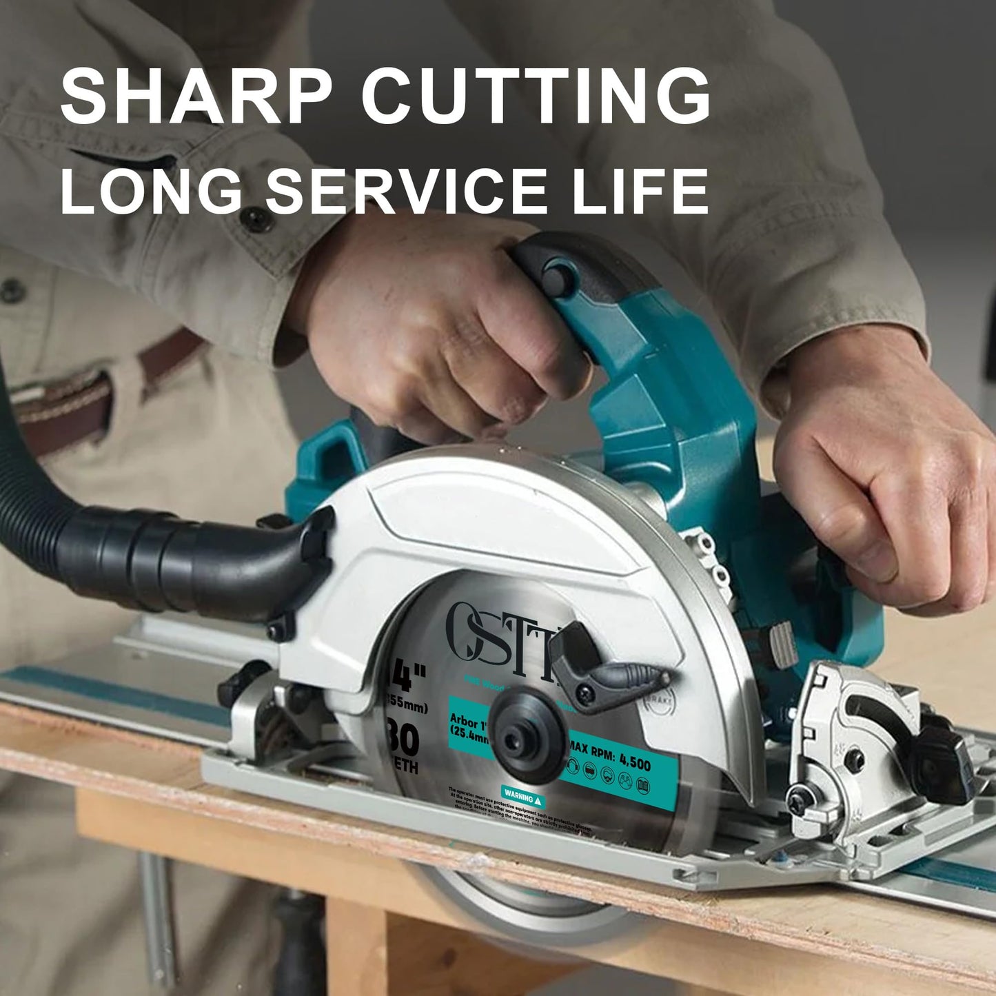 8-1/4 Inch Circular Saw Blade 60T, 5/8 Inch Arbor, Alternate Top Bevel Saw Blades for Cutting Wood, 1 Pack