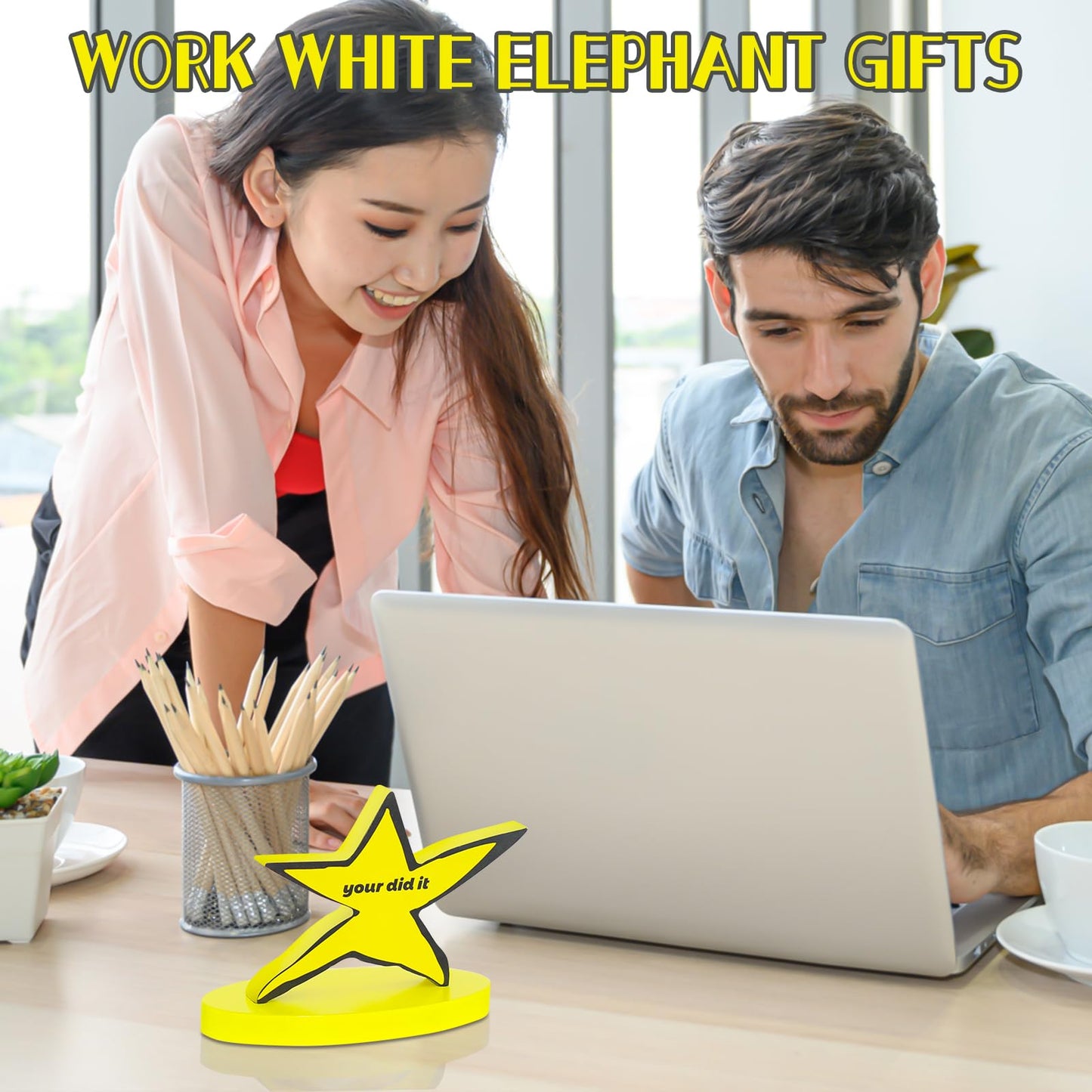 Funny Star Trophy Desk Decor with Humorous Your Did It Signs, White Elephant Gifts for Adults, Gag Graduation Gifts for Office Coworkers, Novelty Prank Christmas Gifts Stocking Stuffers for Men, Women