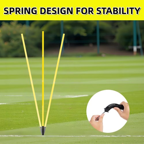 6 Pcs Soccer Agility Poles for Training,5 FT Adjustable Speed and Agility Training Equipment,Football/Basketball/Horse/Dog Sports Practice Equipment,Soccer Sticks with Ground Spring Nails for Outdoors
