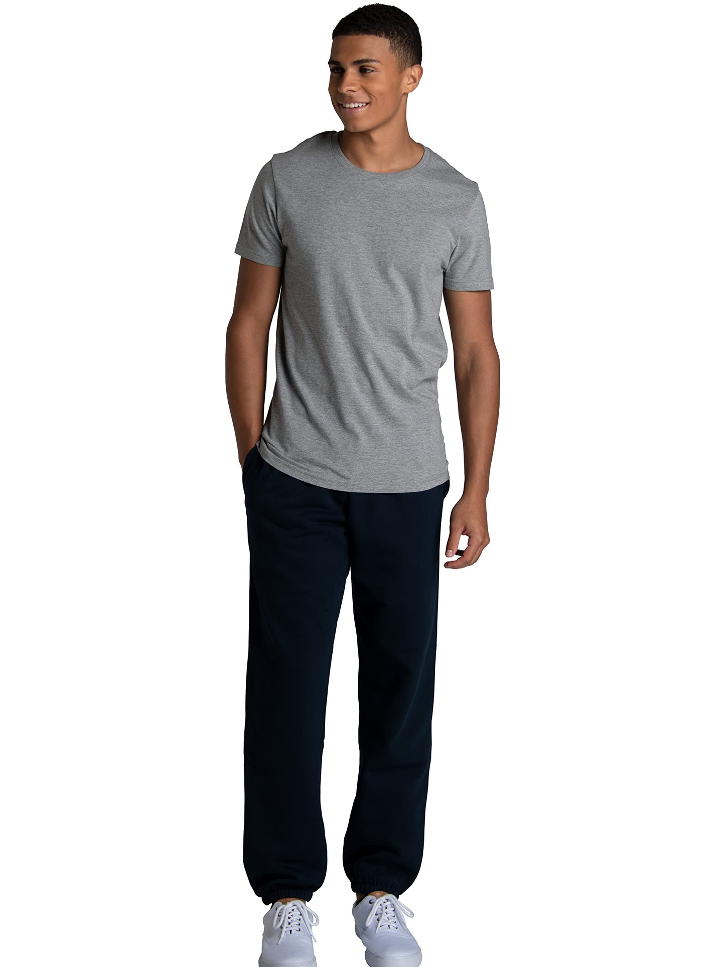 Fruit of the Loom Men's Crafted Comfort Fleece Sweatshirts, Hoodies, & Sweatpants, Super Soft Cotton Blend, Sweatpants - Navy Nights, Large