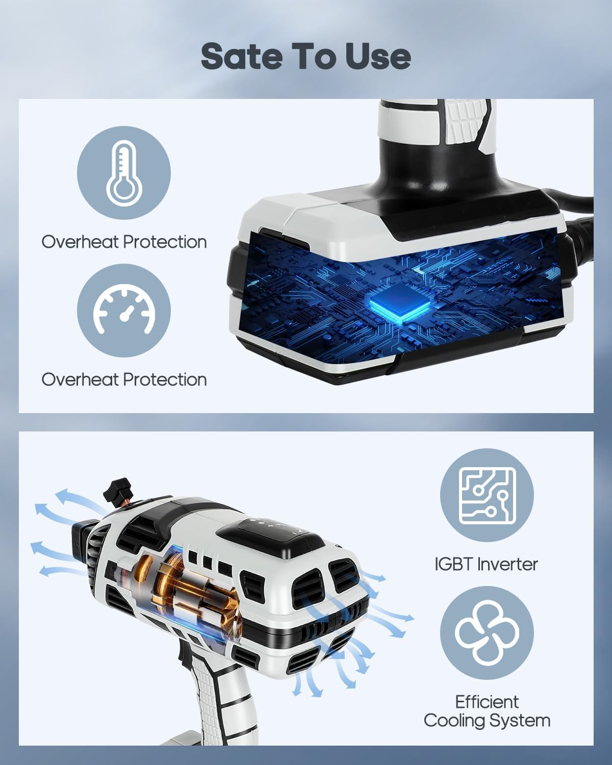 Handheld Welder Machine, 110V Portable Welding Machine with IGBT Inverter 6 Variable Current Adjustment 20-120Amp Welding Output Handheld ARC Welding Gun for 1/16"-1/8" All Size Welding Rod