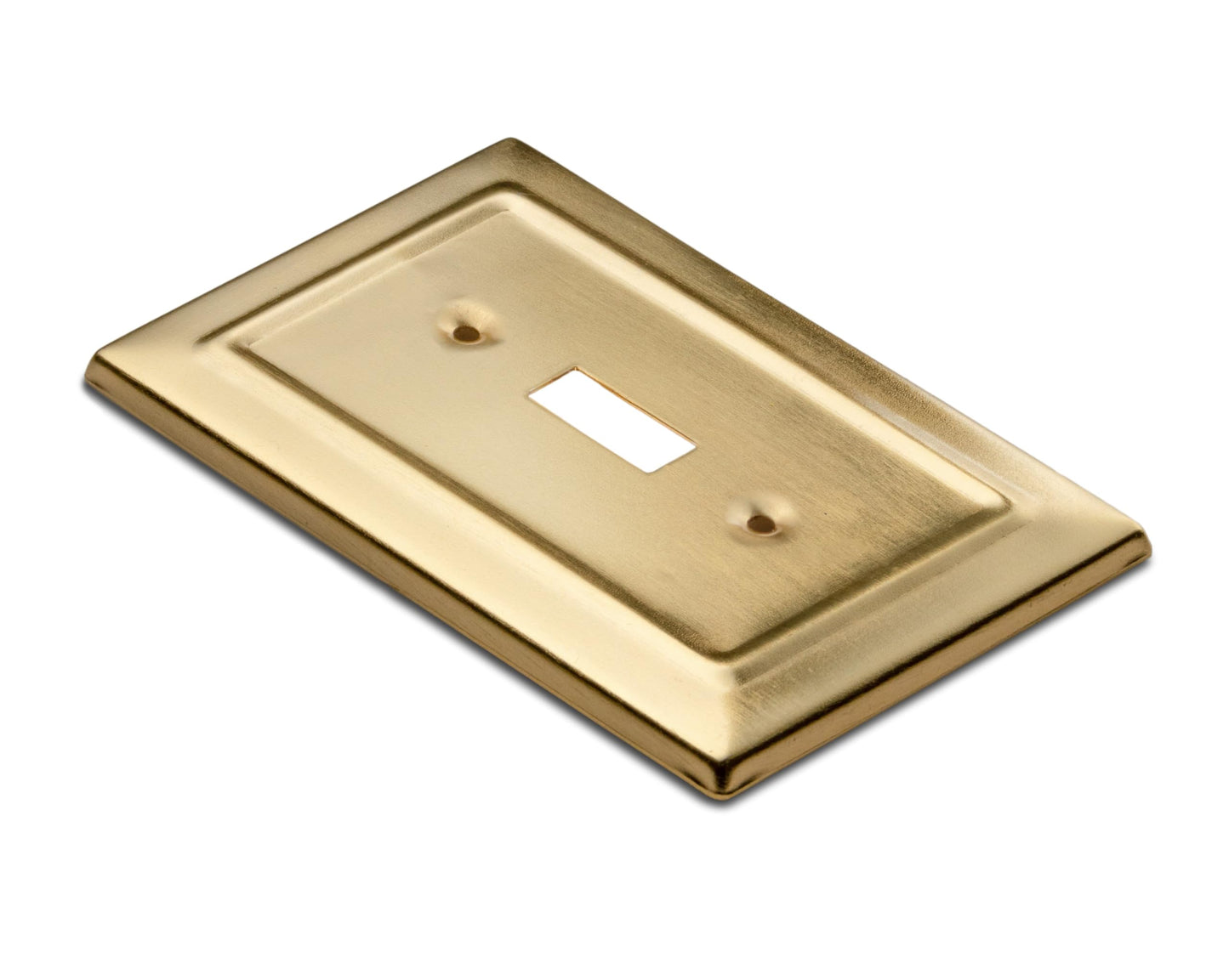 Monarch Abode 1-Gang Toggle Wall Plate, Architectural Metal Single Switch Wall Plate, Decorative Light Switch Cover Plate for Electrical Outlet, Brushed Gold, Pack of 2
