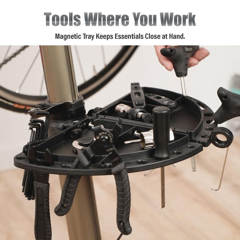 BikeHand Bike Repair Stand - Home Portable Bicycle Mechanics Workstand - for Mountain MTB Road Bikes Maintenance - Max. 55 lbs